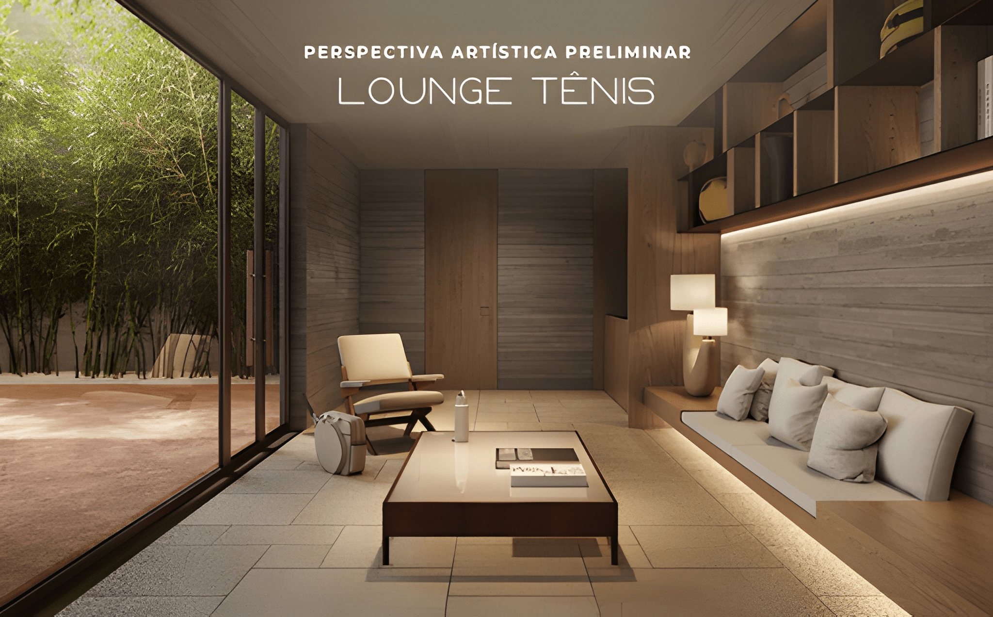 Lounge da quadra de tênis